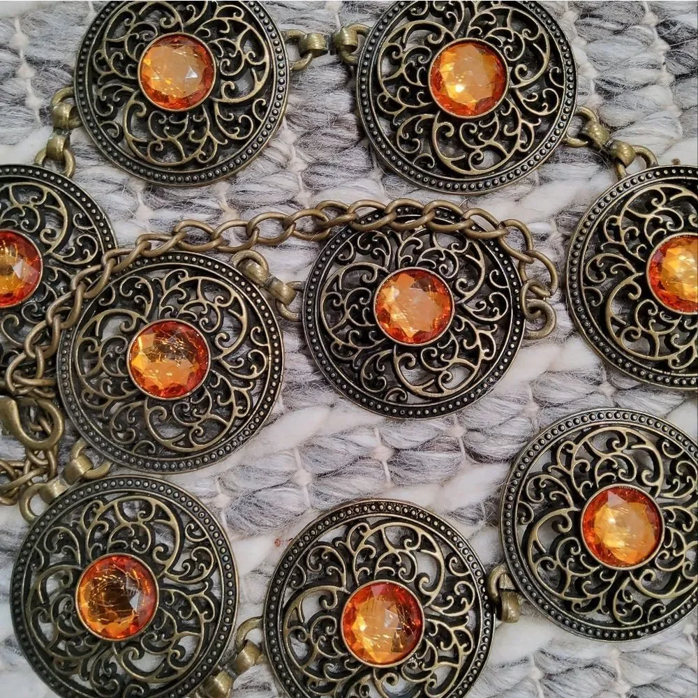 Medallion Brass Belt Size M